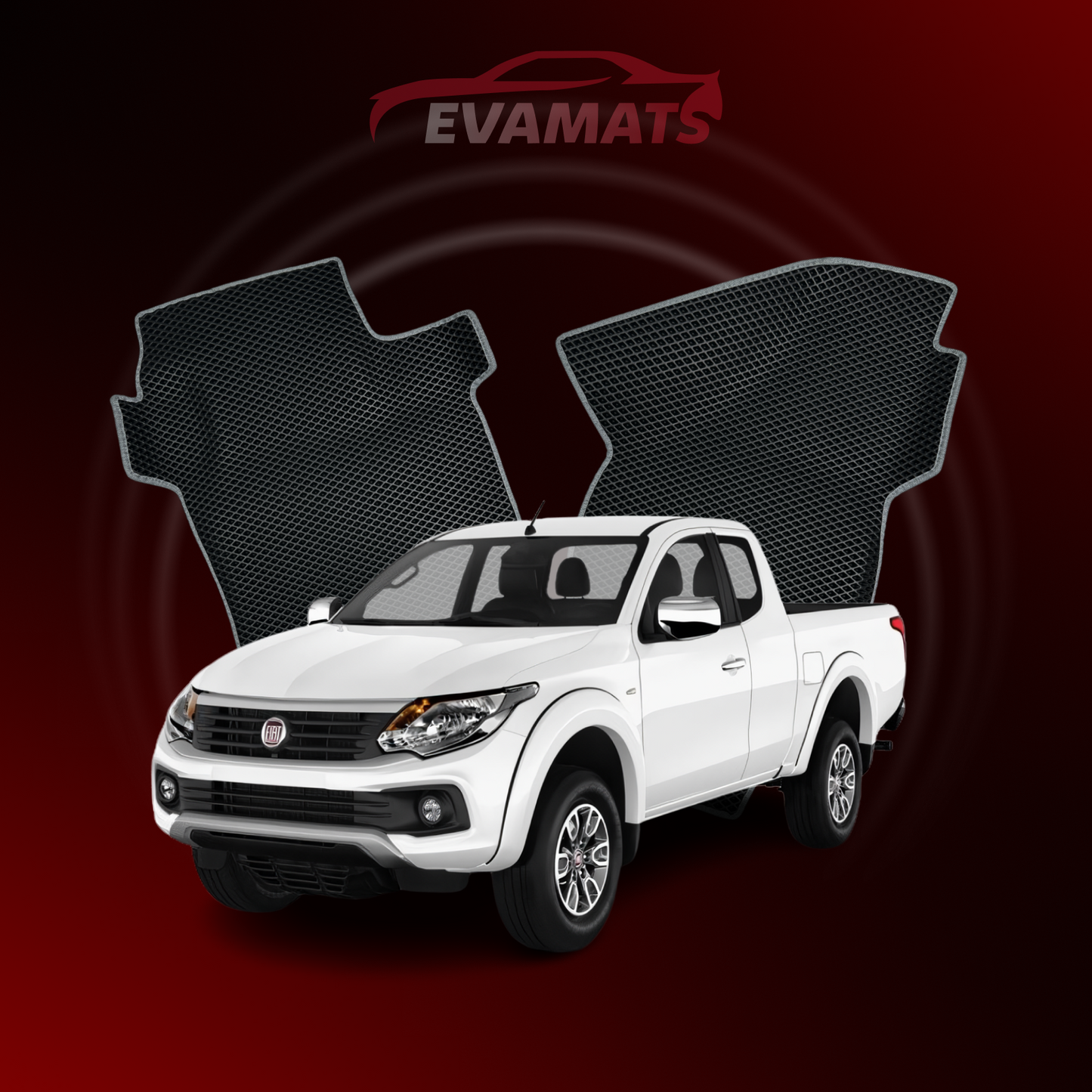 Autokoberce EVAMATS pro Fiat Fullback 1. generace 2016-2020 rok PICK-UP s jeden a půl kabinou