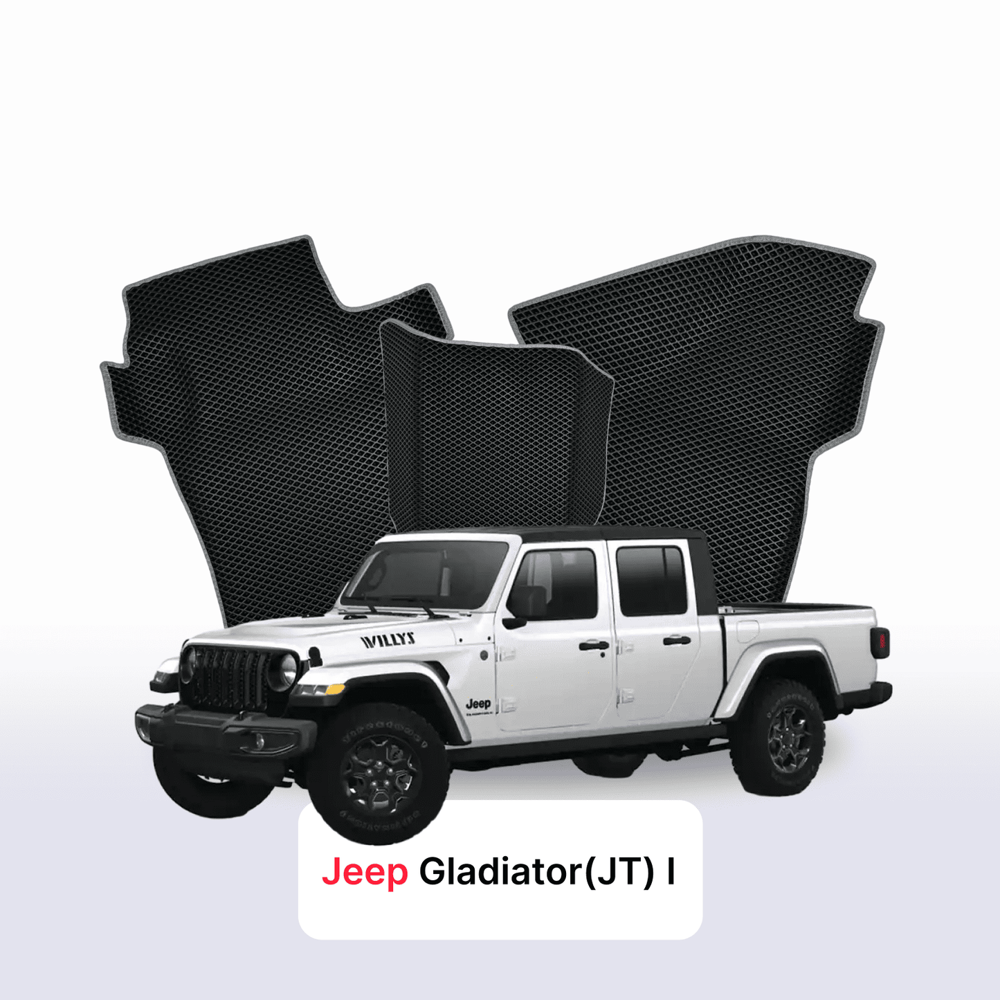 Autokoberce EVAMATS pro Jeep Gladiator(JT) 1 gen 2019-2024 rok PICK-UP dvoukabina