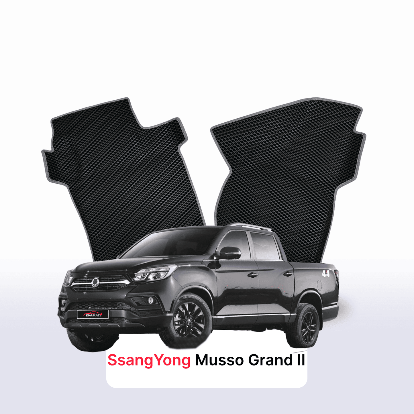 Autokoberce EVAMATS pro SsangYong Musso Grand 2 gen 2018-2021 rok PICK-UP dvoukabina