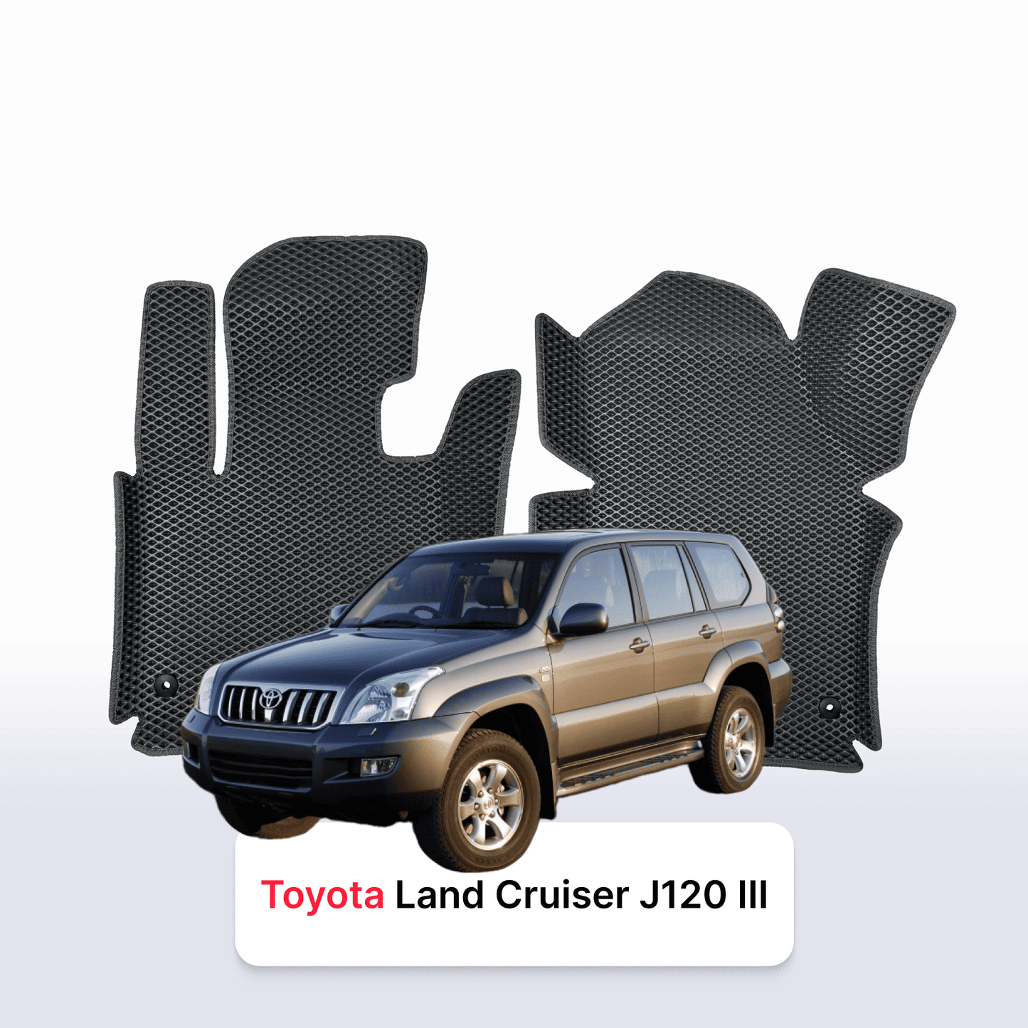 Autokoberce EVAMATS pro Toyota Land Cruiser J120 Prado 3 gen 2002-2009 rok SUV 5 drzwi