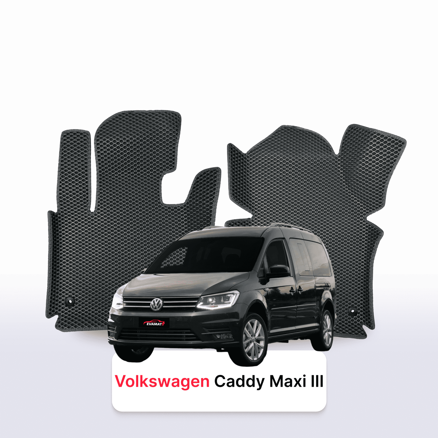 Autokoberce EVAMATS pro Volkswagen Caddy Maxi III gen 2004-2020 rok MINIVAN 7 míst