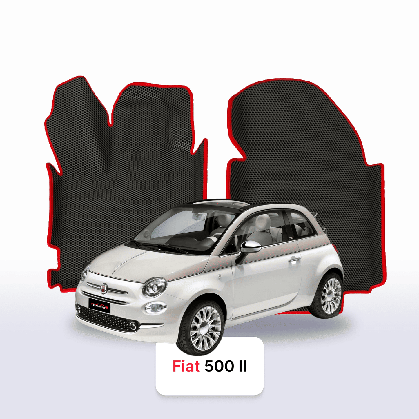 Autokoberce EVAMATS pro Fiat 500 2. gen 2007-2020 rok HATCHBACK 3 dveře CONVERTIBLE
