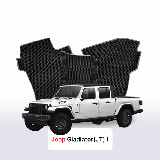 Autokoberce EVAMATS pro Jeep Gladiator(JT) 1 gen 2019-2024 rok PICK-UP dvoukabina