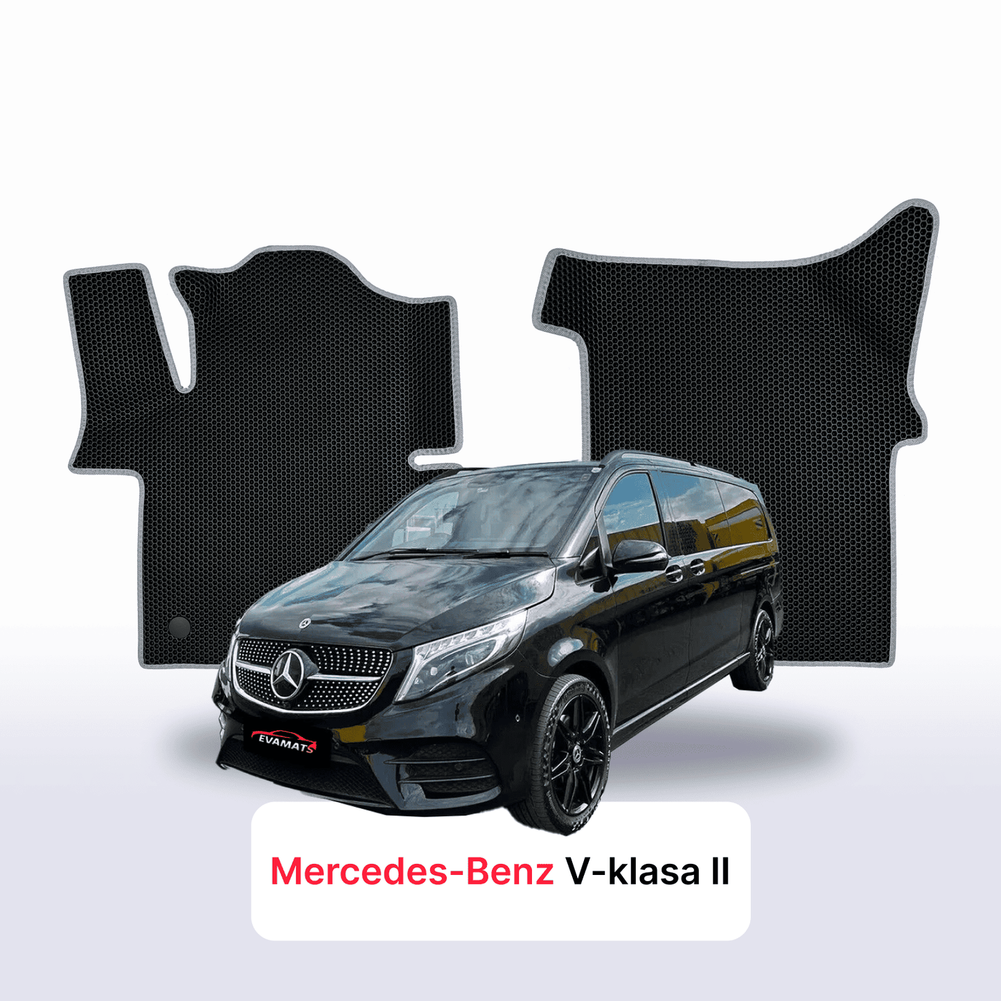 Autokoberce EVAMATS pro Mercedes-Benz V-class 2 gen (W447) 2014-2025 rok MINVAN EXTRA LONG